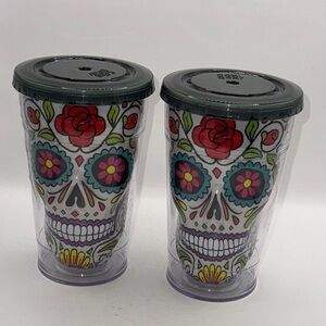 Colorful Skull Design Tumblers set of 2